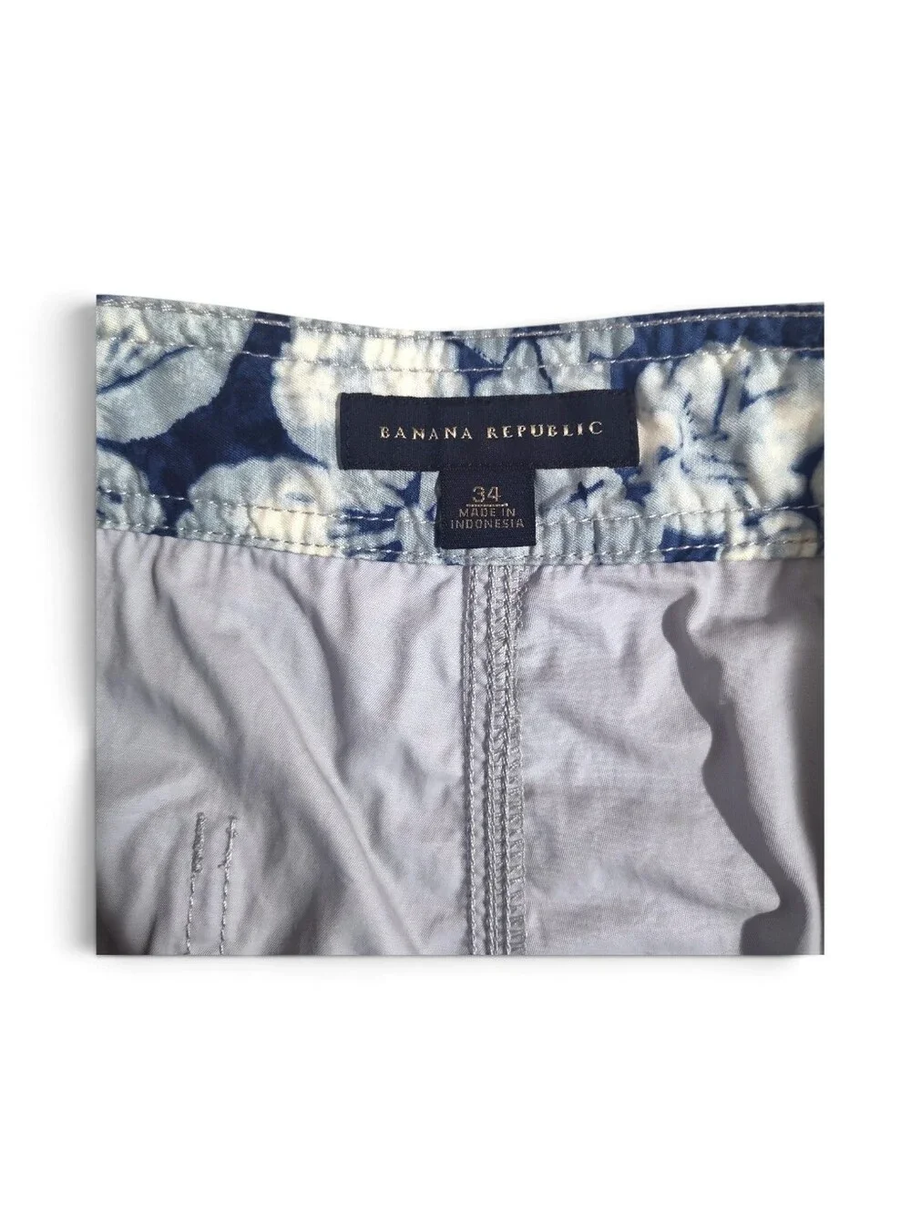 Vintage Banana Republic Board Shorts Mens 34 - Grey/Blue - Swim Trunks Summer